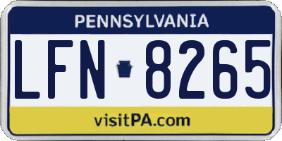 PA license plate LFN8265