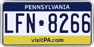 PA license plate LFN8266