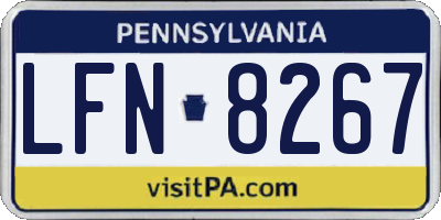 PA license plate LFN8267