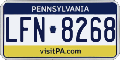 PA license plate LFN8268