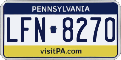 PA license plate LFN8270