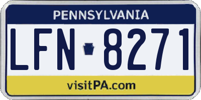 PA license plate LFN8271