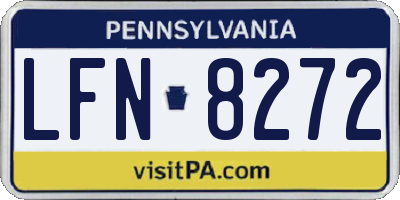 PA license plate LFN8272