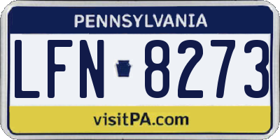 PA license plate LFN8273