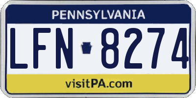 PA license plate LFN8274
