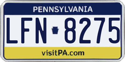 PA license plate LFN8275