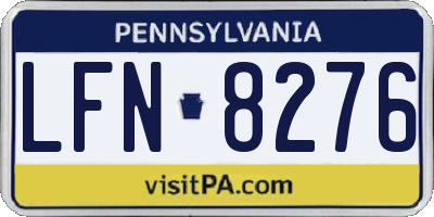 PA license plate LFN8276