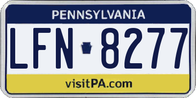 PA license plate LFN8277