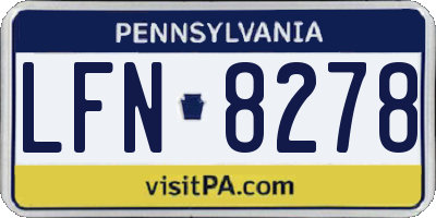 PA license plate LFN8278