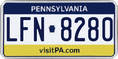 PA license plate LFN8280