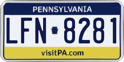 PA license plate LFN8281