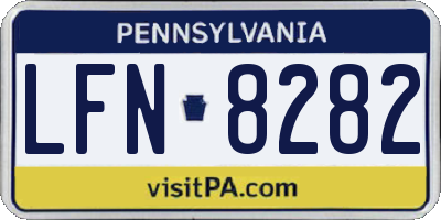 PA license plate LFN8282