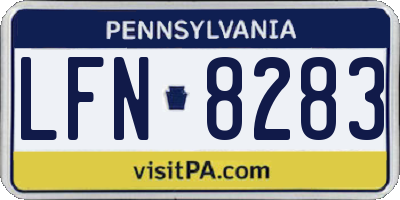 PA license plate LFN8283