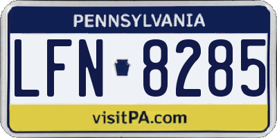 PA license plate LFN8285
