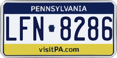 PA license plate LFN8286