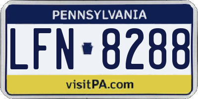 PA license plate LFN8288