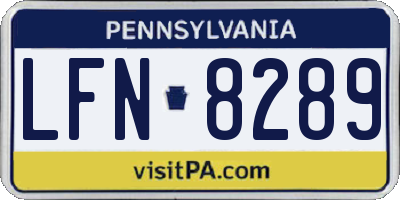PA license plate LFN8289