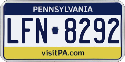 PA license plate LFN8292