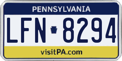 PA license plate LFN8294