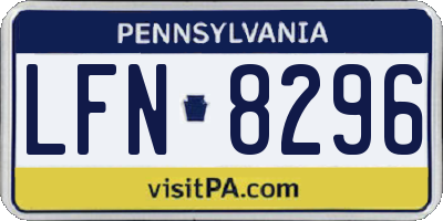 PA license plate LFN8296