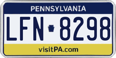 PA license plate LFN8298