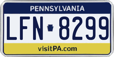 PA license plate LFN8299