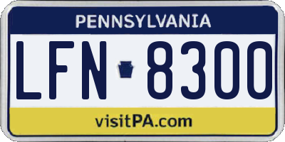 PA license plate LFN8300