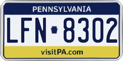 PA license plate LFN8302