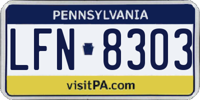 PA license plate LFN8303