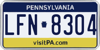 PA license plate LFN8304