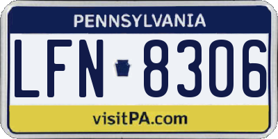 PA license plate LFN8306