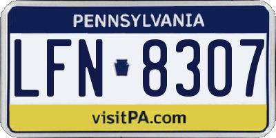 PA license plate LFN8307