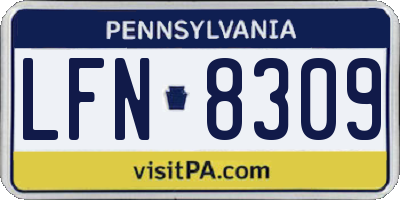 PA license plate LFN8309
