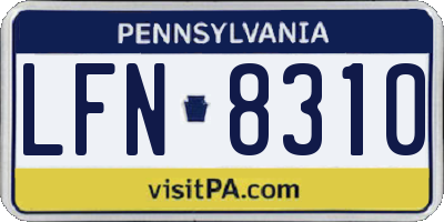 PA license plate LFN8310