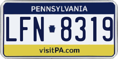 PA license plate LFN8319