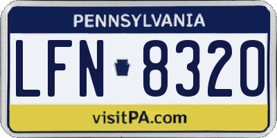 PA license plate LFN8320