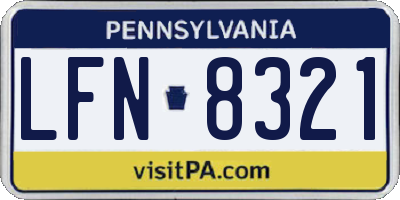 PA license plate LFN8321