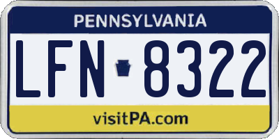 PA license plate LFN8322