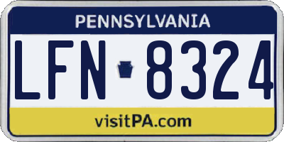 PA license plate LFN8324