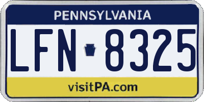 PA license plate LFN8325