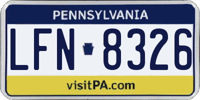 PA license plate LFN8326
