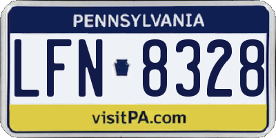 PA license plate LFN8328