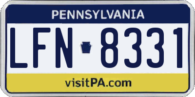 PA license plate LFN8331
