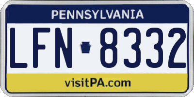 PA license plate LFN8332