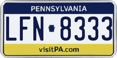 PA license plate LFN8333