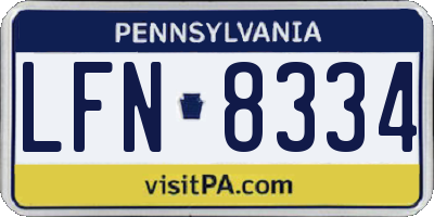 PA license plate LFN8334