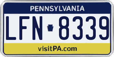 PA license plate LFN8339
