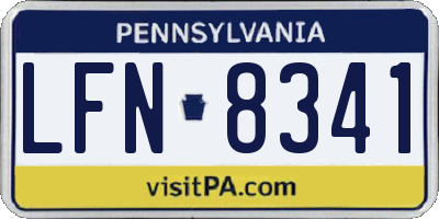 PA license plate LFN8341