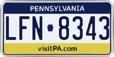 PA license plate LFN8343