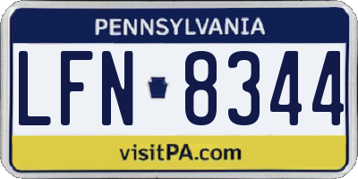 PA license plate LFN8344